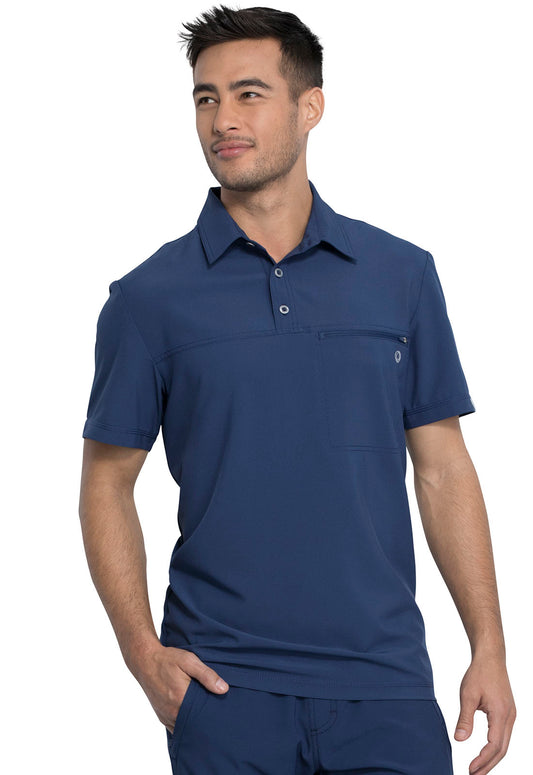 Men's 1-Pocket Tuckable Zipper Polo Top - CK825A - Navy