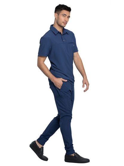 Men's 1-Pocket Tuckable Zipper Polo Top - CK825A - Navy