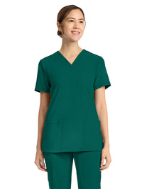 Women's 2-Pocket V-Neck Top - CK832 - Hunter