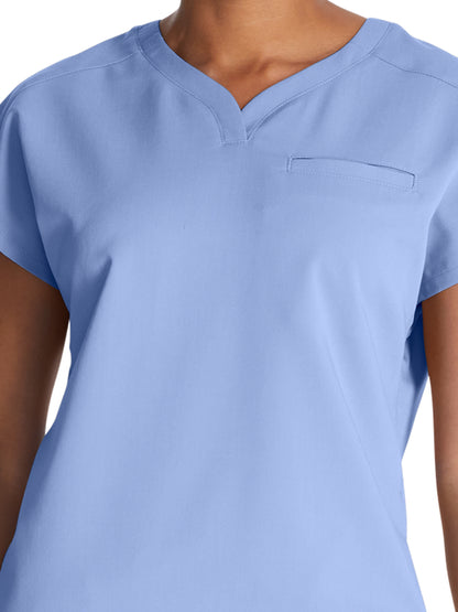 Women's V-Neck Scrub Top - CK836A - Blissful Sky