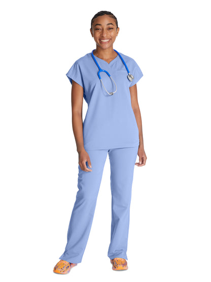 Women's V-Neck Scrub Top - CK836A - Blissful Sky