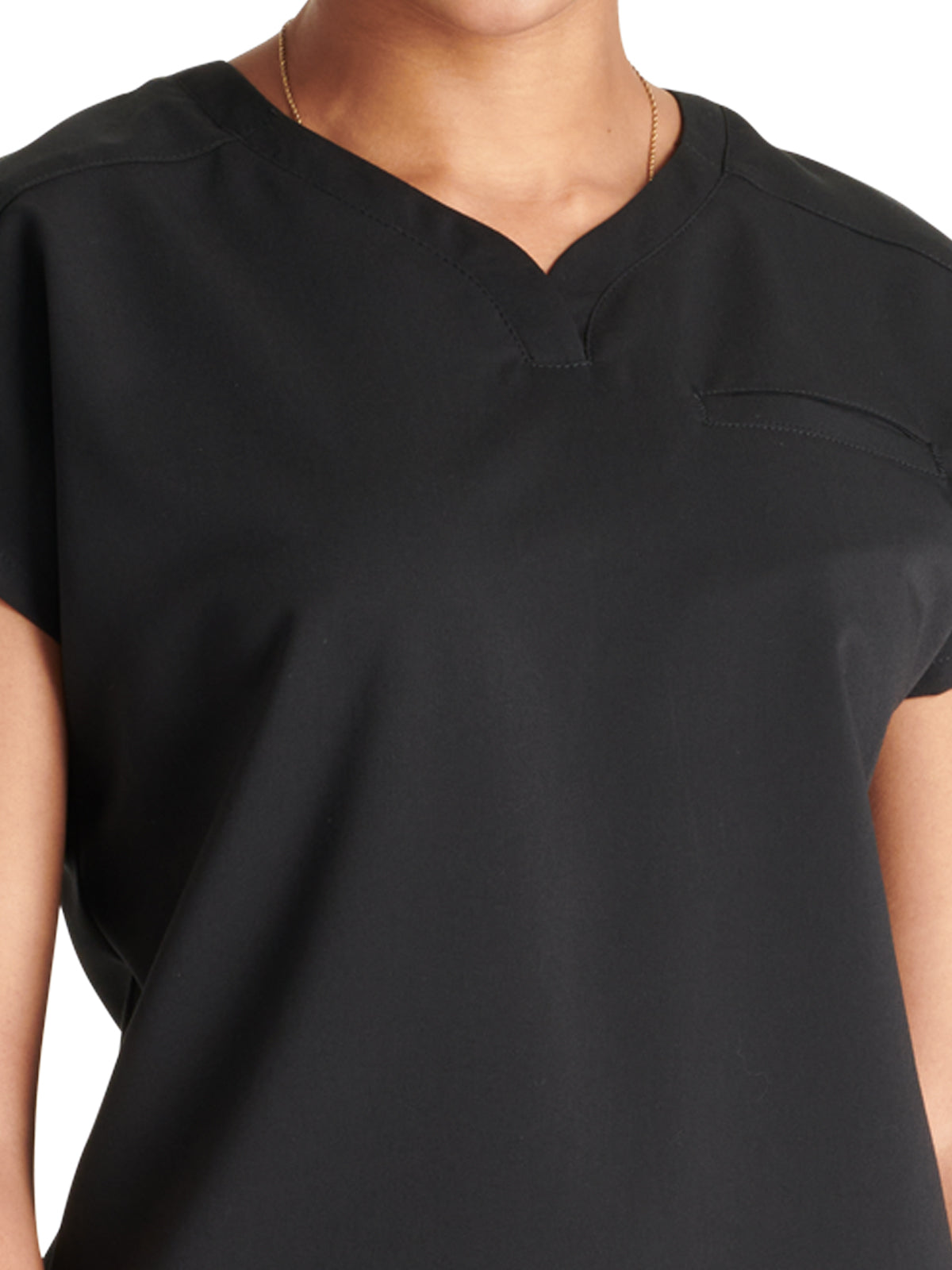 Women's V-Neck Scrub Top - CK836A - Black