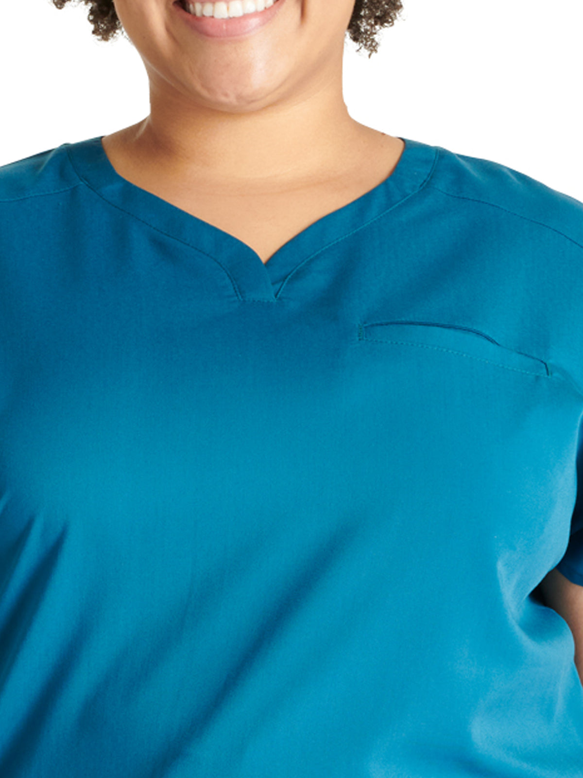 Women's V-Neck Scrub Top - CK836A - Caribbean Blue