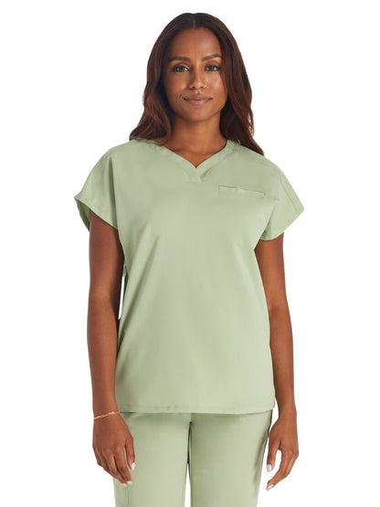 Women's V-Neck Scrub Top - CK836A - Cool Cucumber