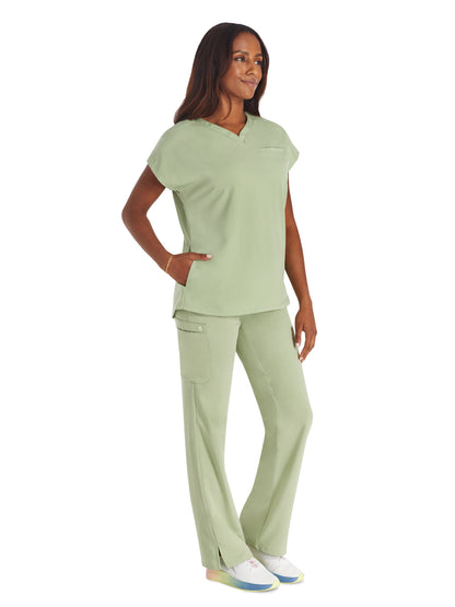 Women's V-Neck Scrub Top - CK836A - Cool Cucumber