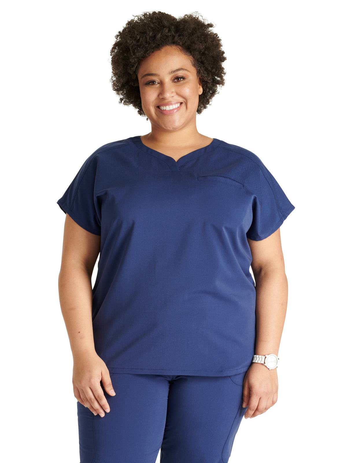 Women's V-Neck Scrub Top - CK836A - Navy