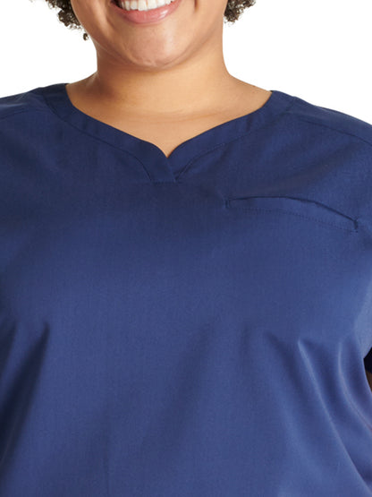 Women's V-Neck Scrub Top - CK836A - Navy