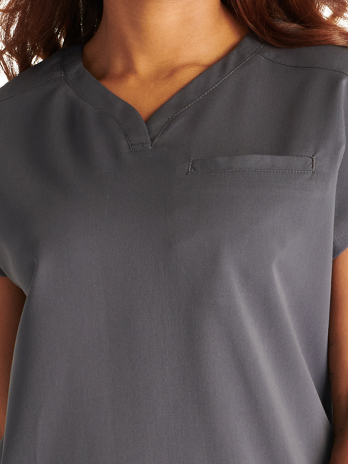 Women's V-Neck Scrub Top - CK836A - Pewter