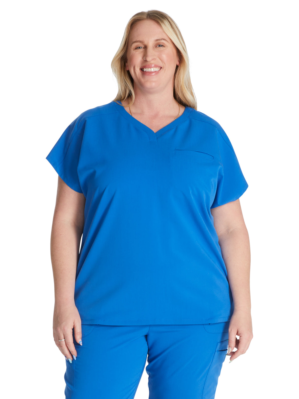 Women's V-Neck Scrub Top - CK836A - Royal