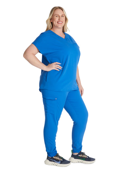 Women's V-Neck Scrub Top - CK836A - Royal