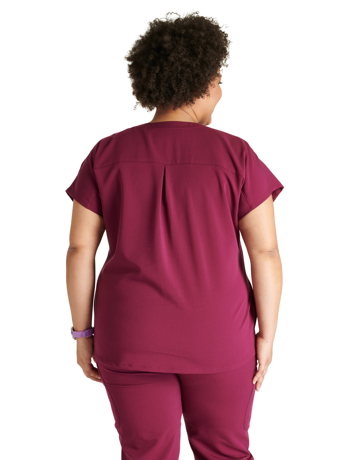 Women's V-Neck Scrub Top - CK836A - Wine