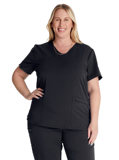 Women's V-Neck Scrub Top - CK837A - Black