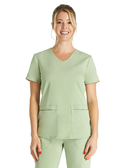 Women's V-Neck Scrub Top - CK837A - Cool Cucumber