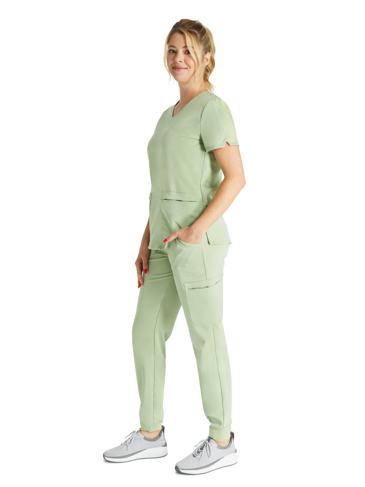 Women's V-Neck Scrub Top - CK837A - Cool Cucumber