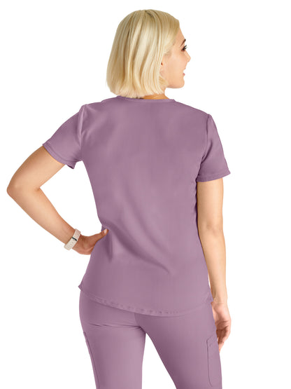 Women's V-Neck Scrub Top - CK837A - Mauve Haze