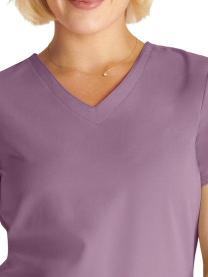 Women's V-Neck Scrub Top - CK837A - Mauve Haze