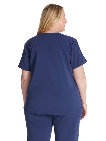 Women's V-Neck Scrub Top - CK837A - Navy