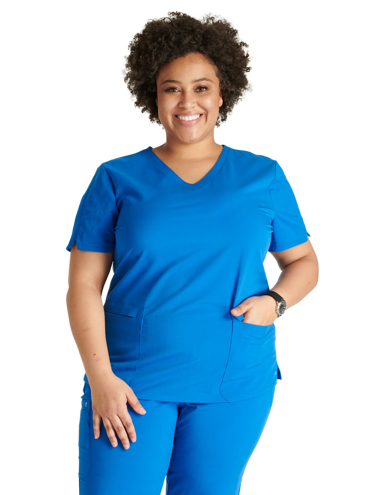 Women's V-Neck Scrub Top - CK837A - Royal