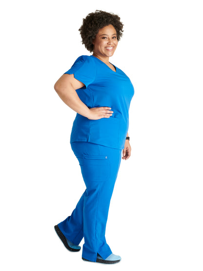 Women's V-Neck Scrub Top - CK837A - Royal