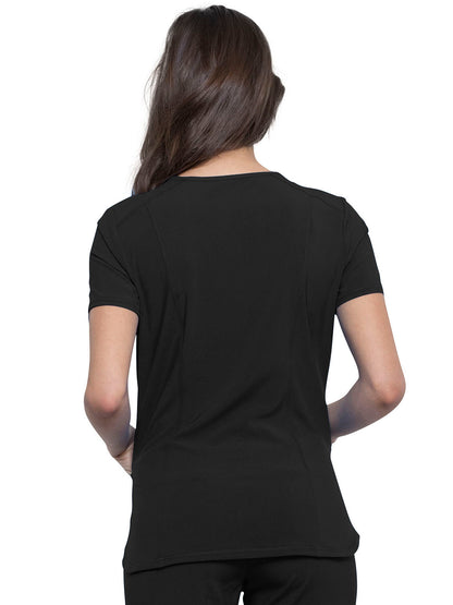 Women's 2-Pocket V-Neck Scrub Top - CK865A - Black