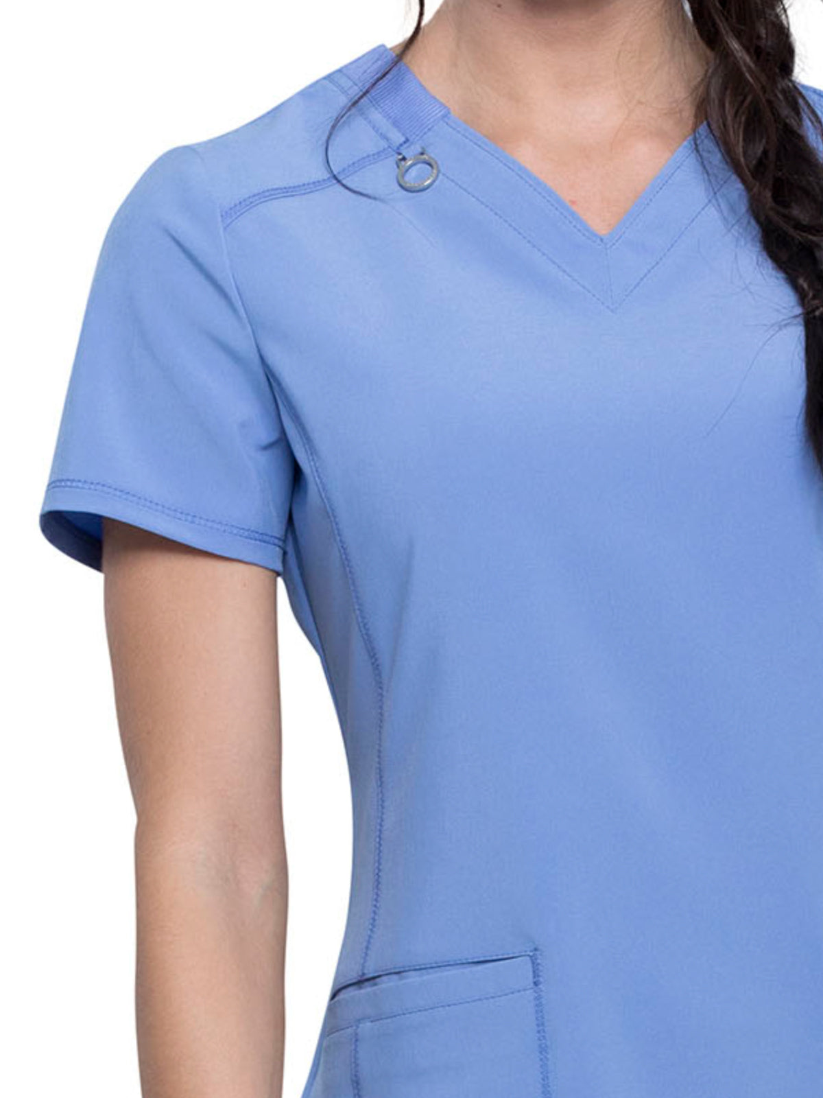 Women's 2-Pocket V-Neck Scrub Top - CK865A - Ciel