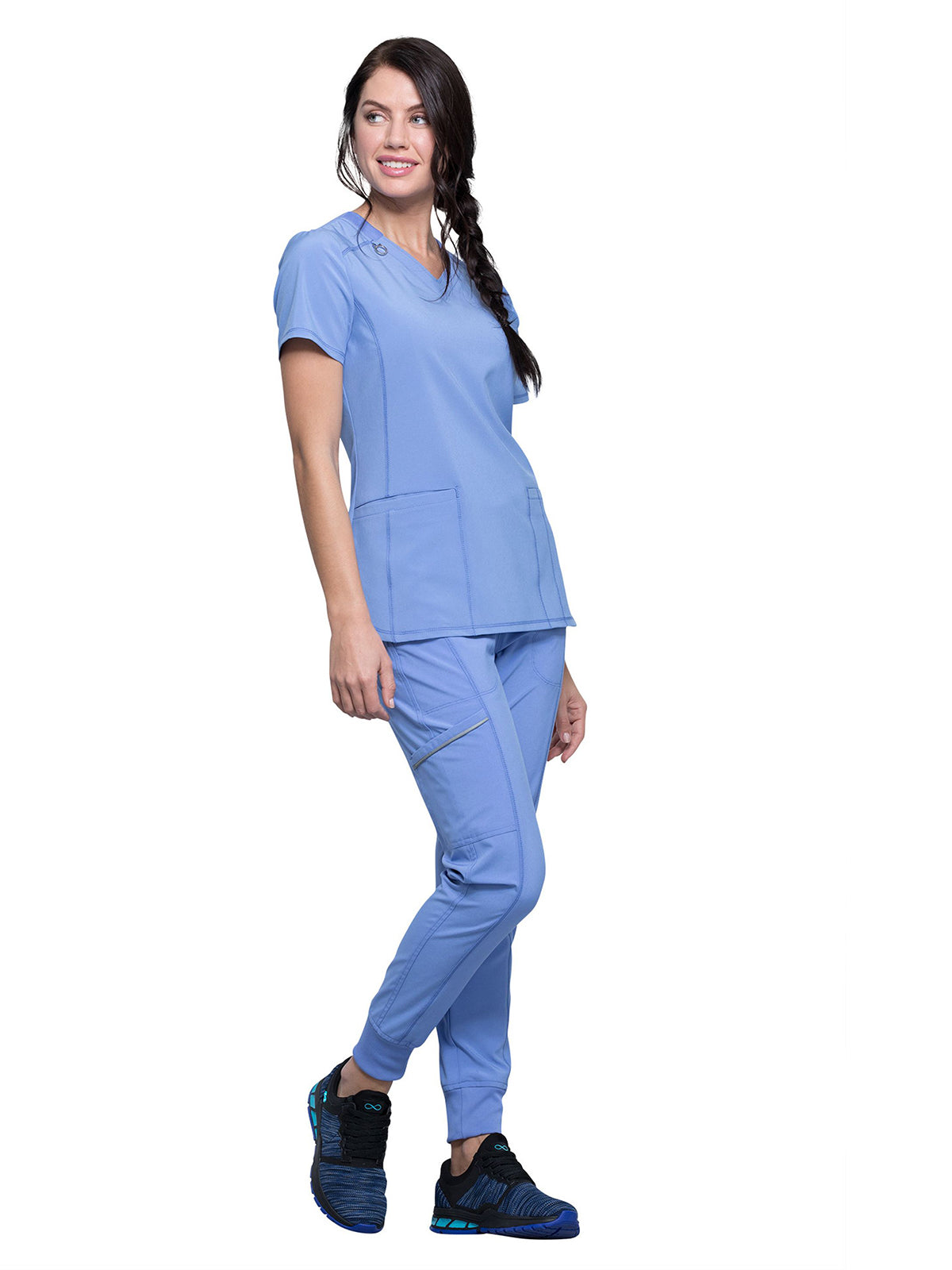 Women's 2-Pocket V-Neck Scrub Top - CK865A - Ciel