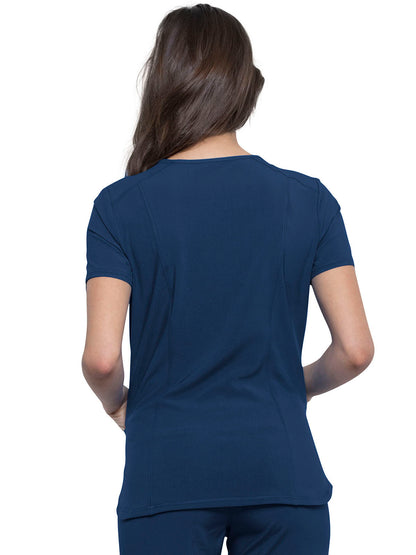 Women's 2-Pocket V-Neck Scrub Top - CK865A - Navy