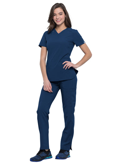 Women's 2-Pocket V-Neck Scrub Top - CK865A - Navy