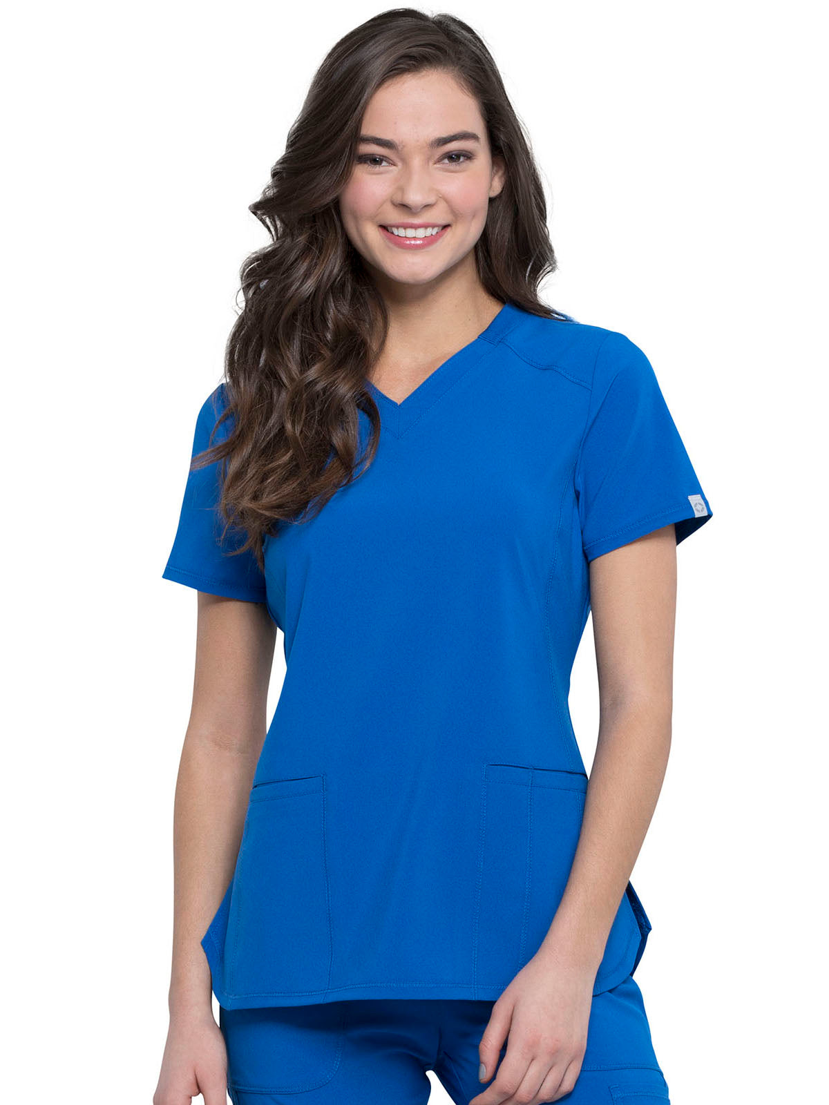 Women's 2-Pocket V-Neck Scrub Top - CK865A - Royal