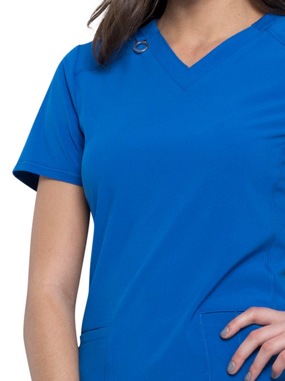 Women's 2-Pocket V-Neck Scrub Top - CK865A - Royal