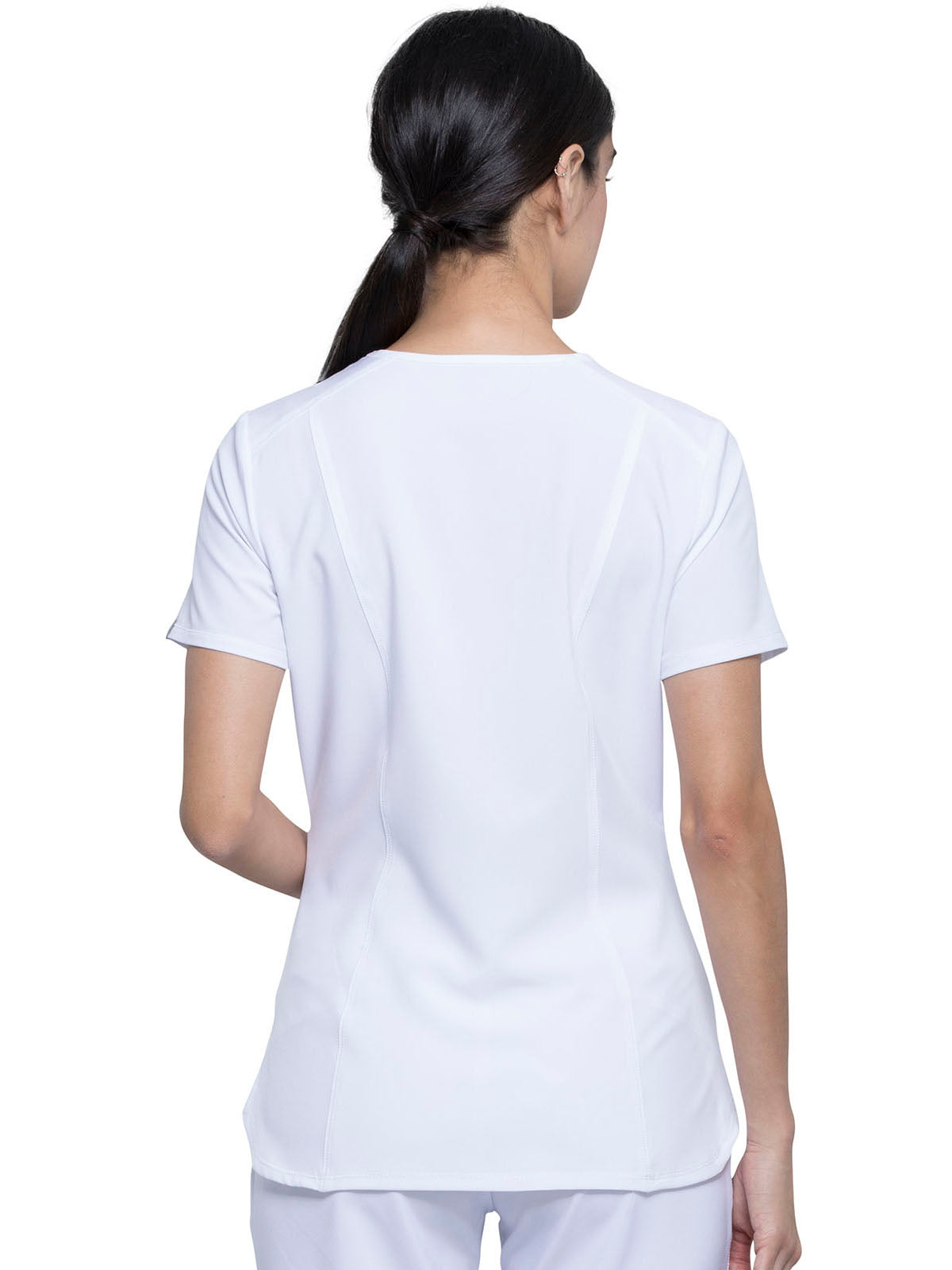 Women's 2-Pocket V-Neck Scrub Top - CK865A - White