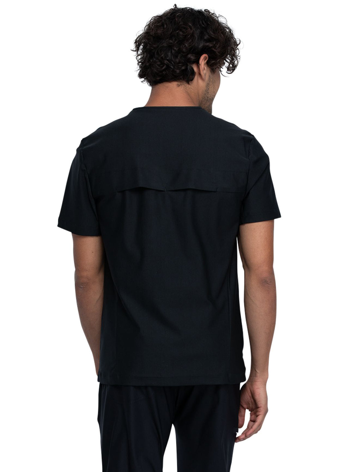 Men's Contouring Tuckable V-Neck Scrub Top - CK885 - Black