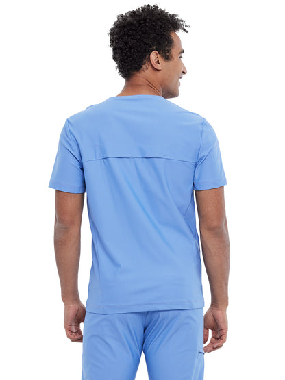 Men's Contouring Tuckable V-Neck Scrub Top - CK885 - Ciel Blue