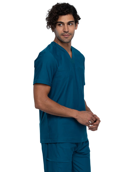 Men's Contouring Tuckable V-Neck Scrub Top - CK885 - Ciel Blue