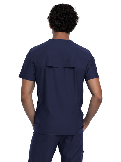 Men's Contouring Tuckable V-Neck Scrub Top - CK885 - Navy