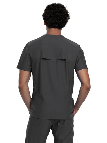 Men's Contouring Tuckable V-Neck Scrub Top - CK885 - Pewter