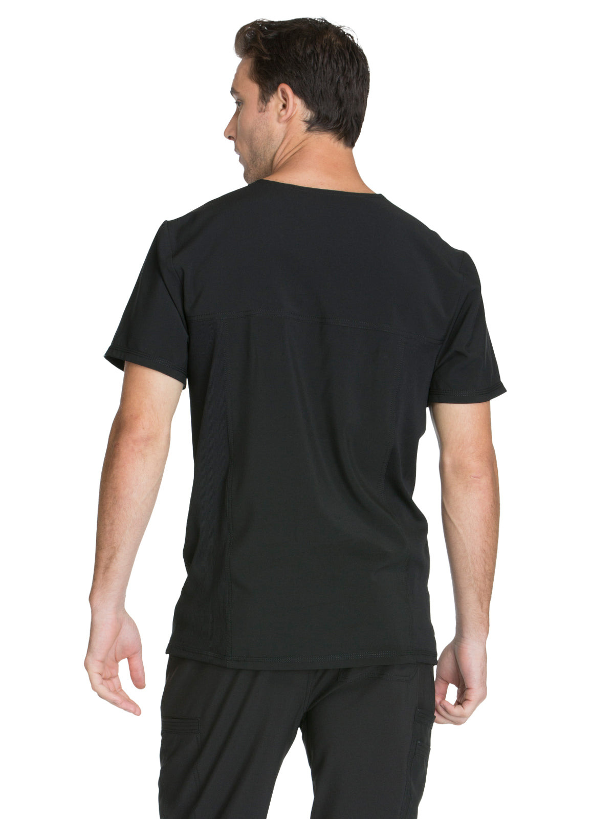 Men's Three-Pocket V-Neck Scrub Top - CK900A - Black