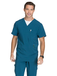 Men's 3-Pocket V-Neck Top - CK900A - Caribbean Blue