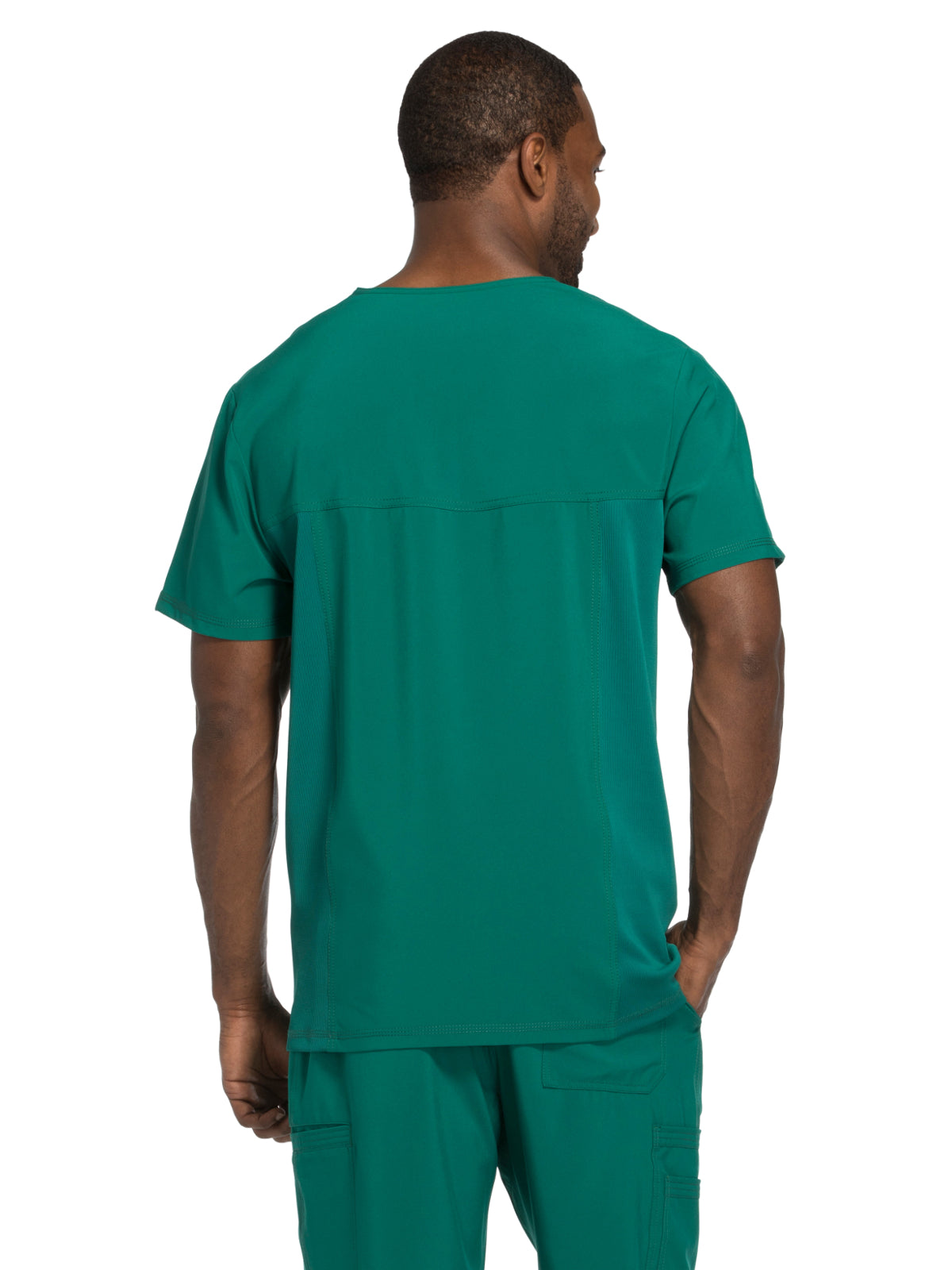 Men's Three-Pocket V-Neck Scrub Top - CK900A - Hunter Green