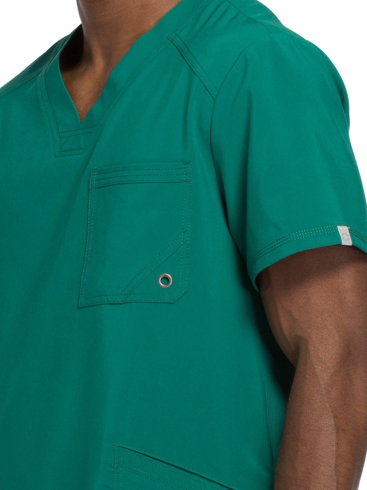 Men's Three-Pocket V-Neck Scrub Top - CK900A - Hunter Green