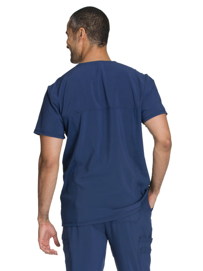 Men's Three-Pocket V-Neck Scrub Top - CK900A - Navy