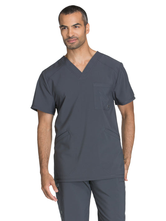 Men's Three-Pocket V-Neck Scrub Top - CK900A - Pewter