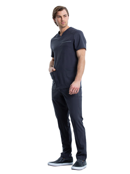 Men's Three-Pocket V-Neck Scrub Top - CK900A - Pewter