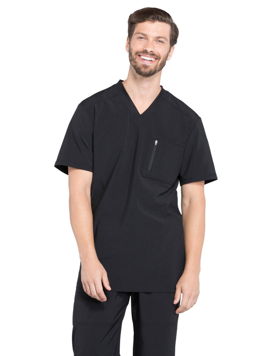 Men's Tuckable V-Neck Scrub Top - CK910A - Black