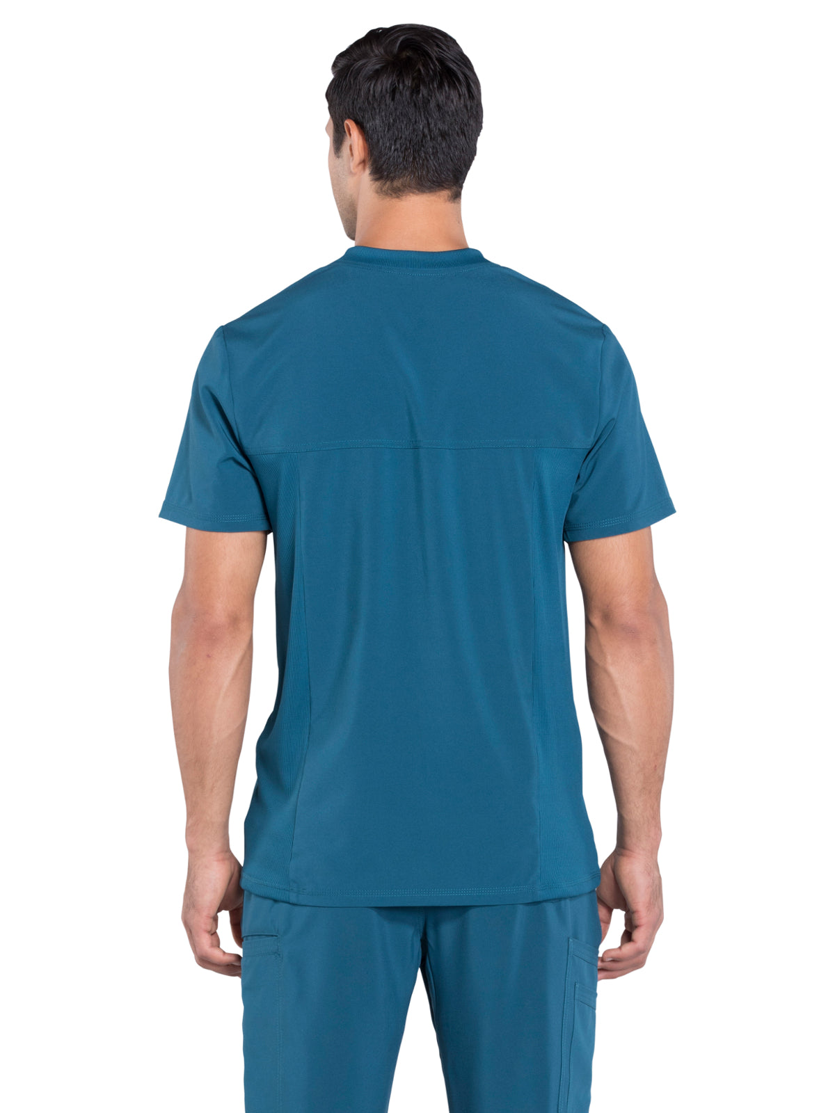 Men's Tuckable V-Neck Scrub Top - CK910A - Caribbean Blue