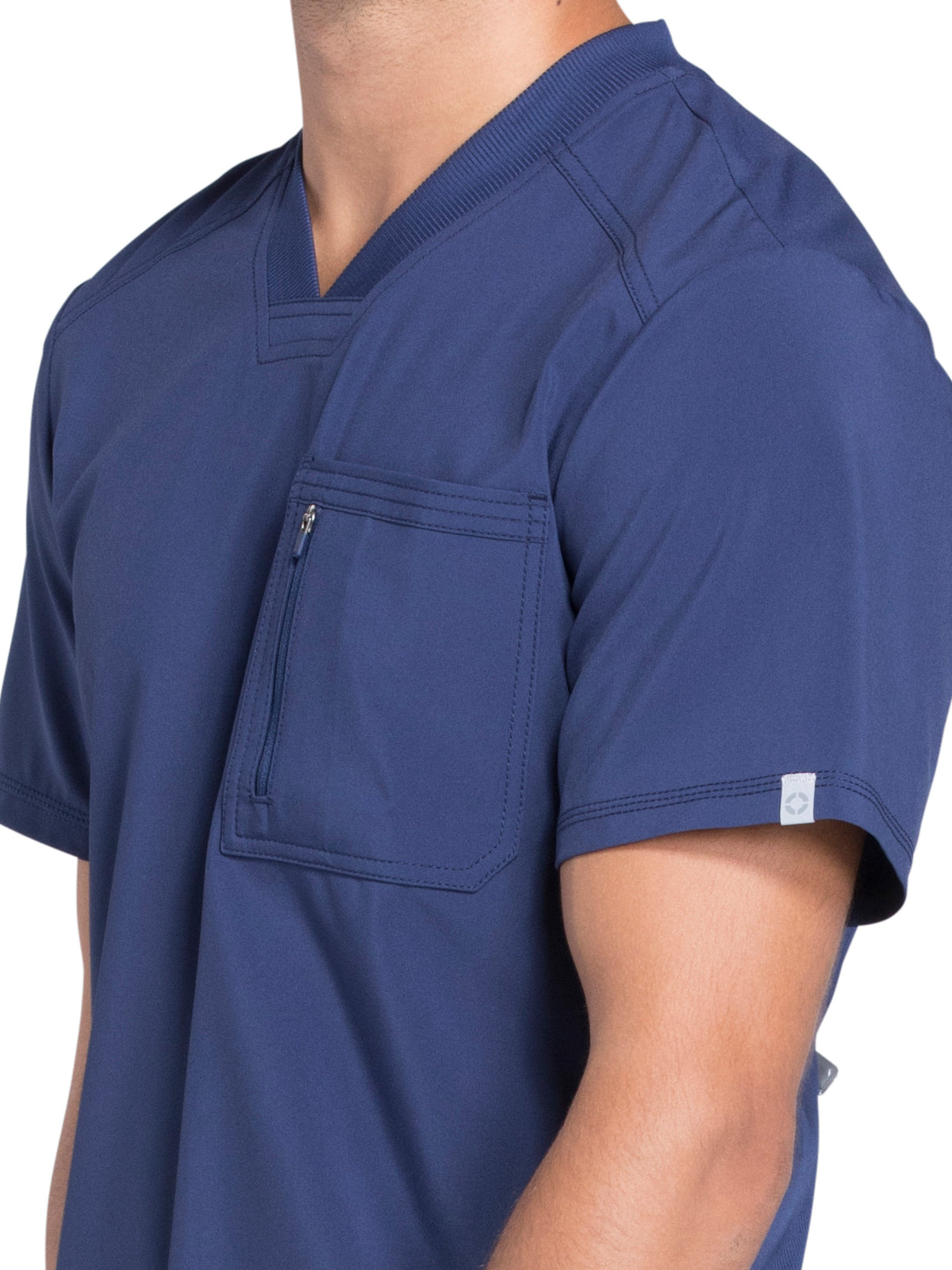 Men's Tuckable V-Neck Scrub Top - CK910A - Navy