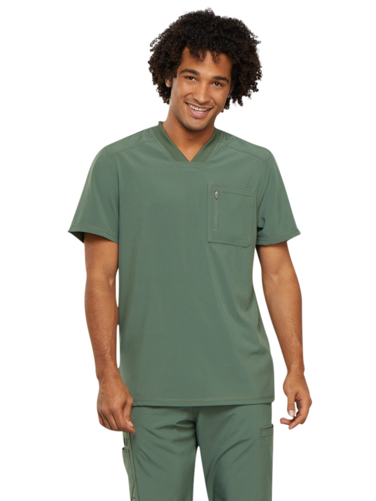 Men's Tuckable V-Neck Scrub Top - CK910A - Olive