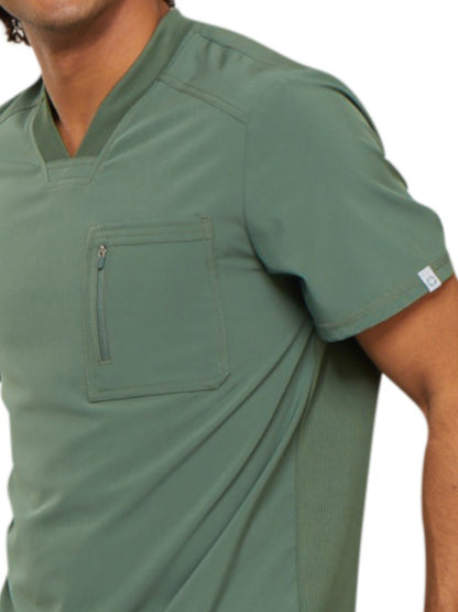 Men's Tuckable V-Neck Scrub Top - CK910A - Olive