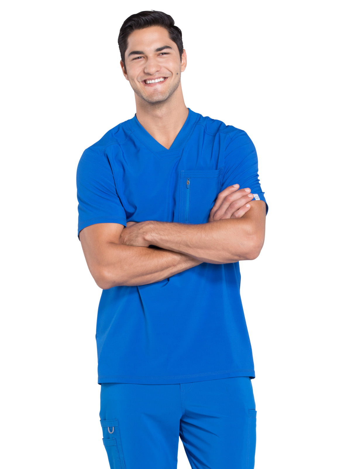 Men's Tuckable V-Neck Scrub Top - CK910A - Royal