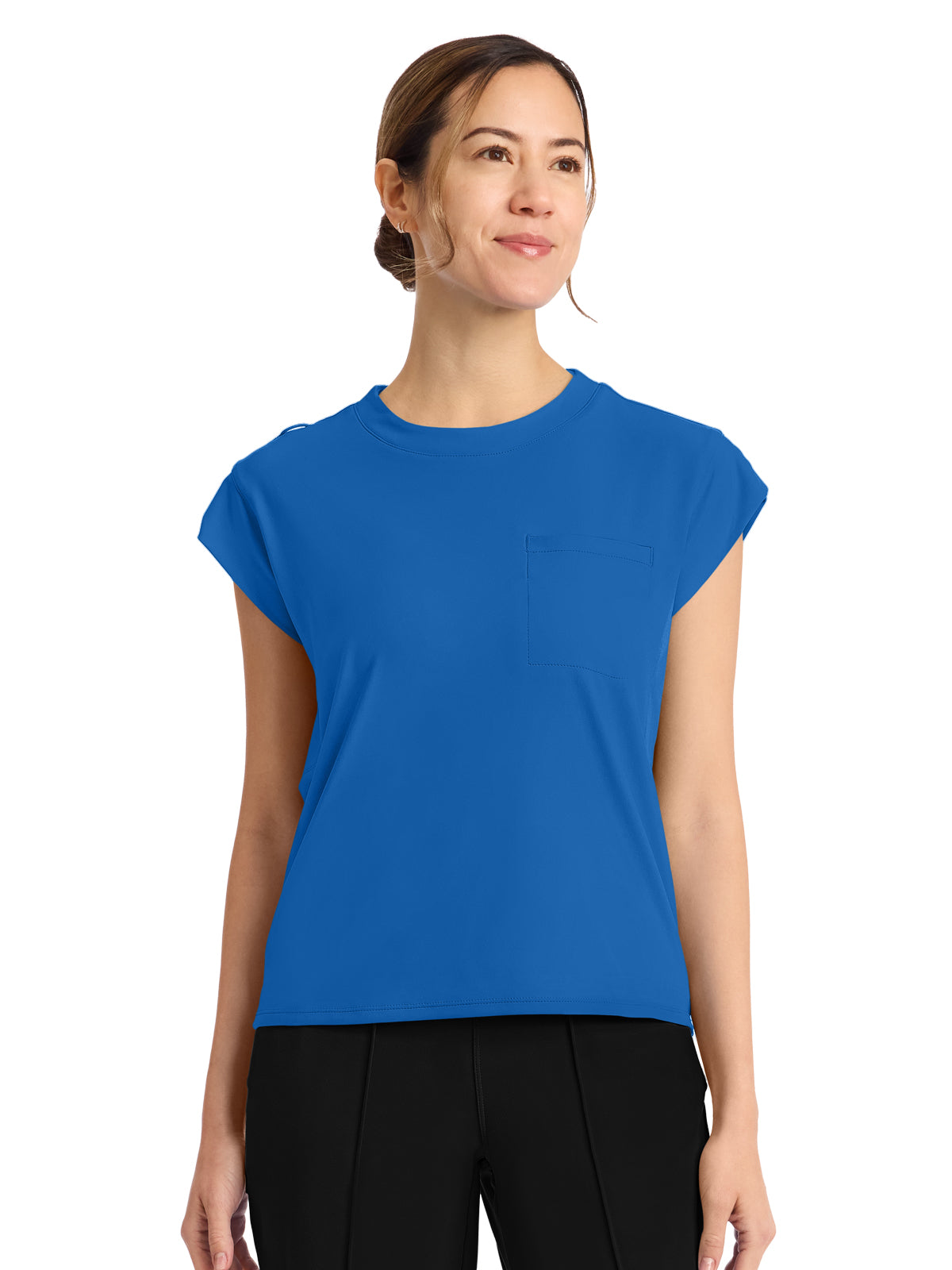 Women's 1-Pocket Crew Neck Top - CK936 - Royal